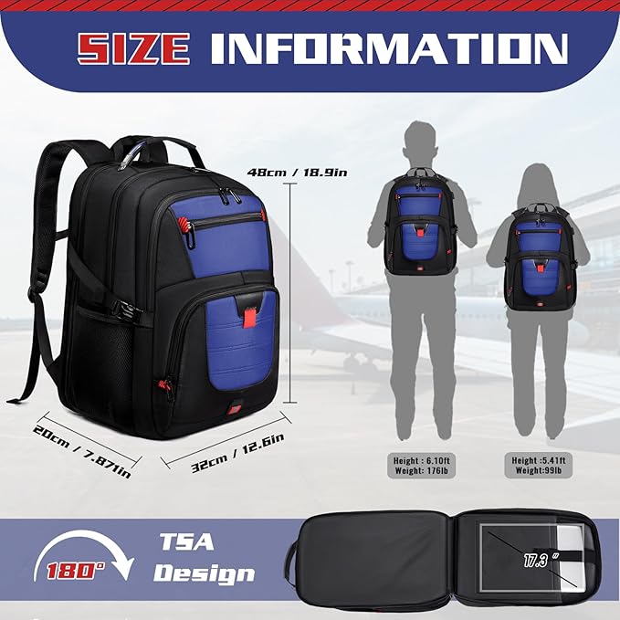 Travel Backpack, Extra Large Backpack, Laptop Bag - Image 2