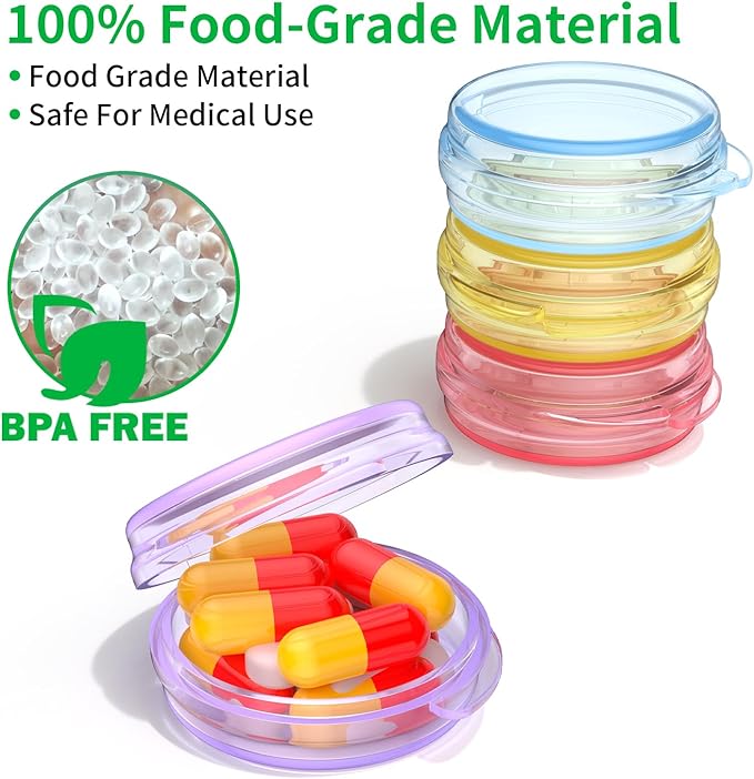 Small Pill Box, Travel Pill Case Portable Daily Pill Organizer Mini Medicine - Image 4