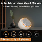 DreamSky Sound Machine for Sleep, 26 Sounds & RGB Night Light, USB-C Powered - Image 4