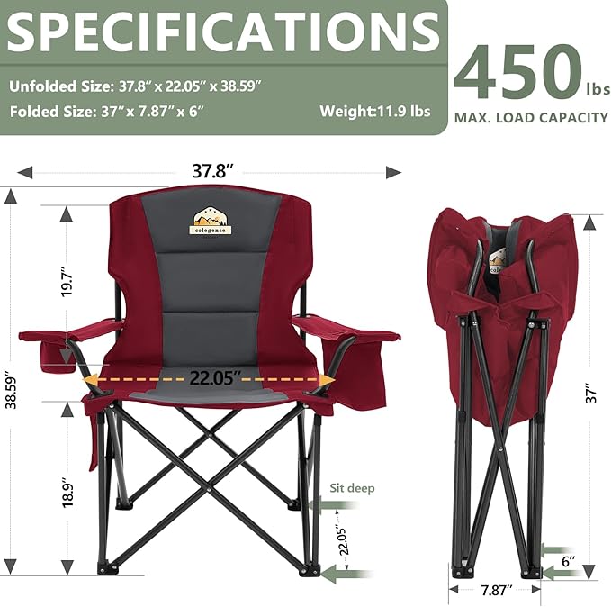 Oversized Folding Camping Chairs - Image 3