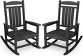 SERWALL Outdoor Rocking Chair Set of 2, HDPE Patio Rocking Chair All-Weather by SERWALL