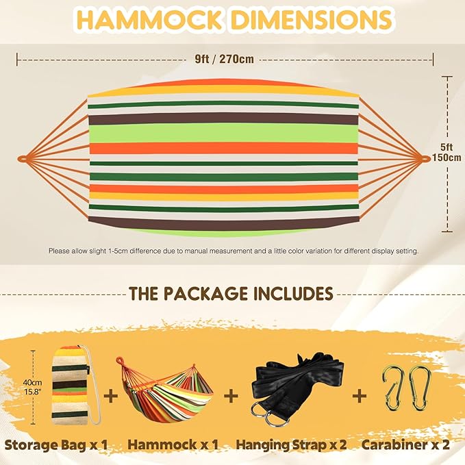 ANYOO Cotton Hammock Portable Camping Hammocks - Image 3