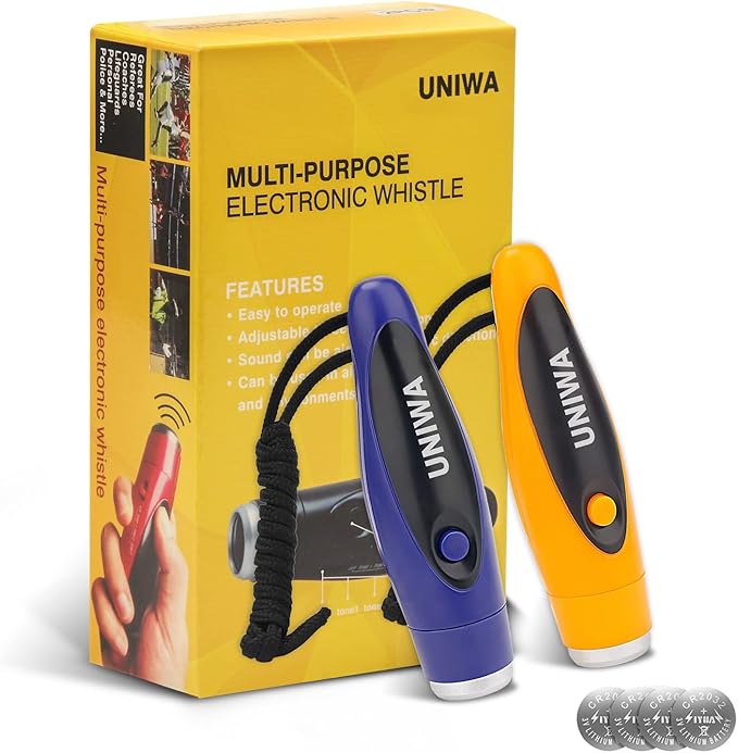 UNIWA Electronic Whistles, 2 Pack Handheld 3 Tone High Volume Electric Whistle by UNIWA