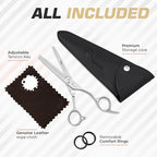 Fagaci Professional Hair Thinning Scissors, 6" 440C Steel, Extreme Sharpness, Texturizing Shears, Barber Scissors Set, Slim Blades