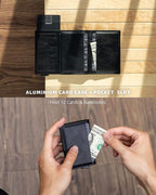 VULKIT Card Holder Pop Up Slim Wallet Leather RFID Blocking Card Case Up to 8 - Image 4