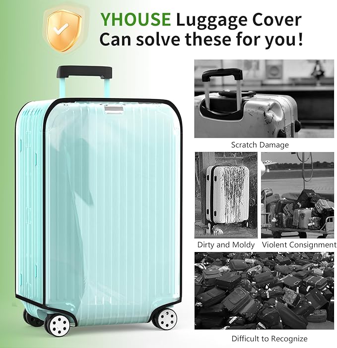 Suitcase Covers For Luggage, 20 Inch Clear PVC Luggage Covers Protector Full - Image 3