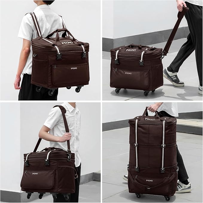 mixi Travel Bag with Wheels Expandable Foldable Luggage Bag Collapsible Rolling - Image 7