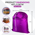 Laundry Bag with Locking Closure Drawstring – Extra Large Heavy Duty 100% Nylon - Image 2