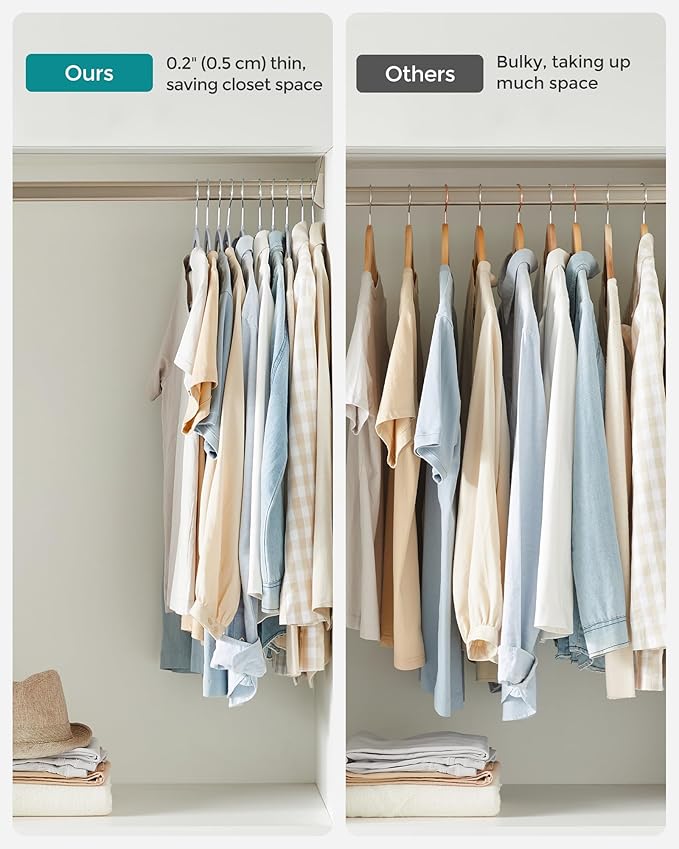 SONGMICS Clothes Hangers, Space-Saving, Light Gray and Dark Gray UCRP0050G01 - Image 7