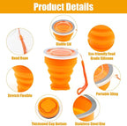 5Pcs Silicone Collapsible Cup for Travel, Reusable Folding Camping Cup Mug - Image 3