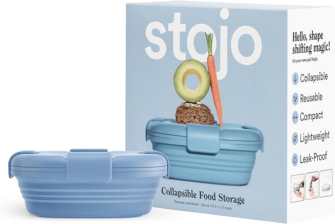 STOJO Collapsible Sandwich Box – 24oz, Reusable Food Storage Container by stojo