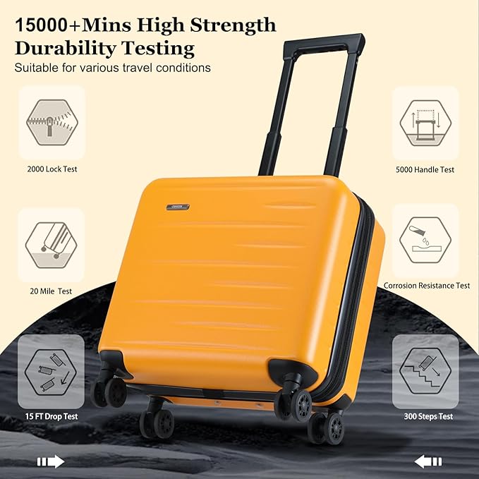 16 Inch Carry On Luggage Airline Approved, Expandable Lightweight ABS+PC Hard - Image 6