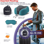 napfun Neck Pillow for Traveling, Upgraded Travel Neck Pillow for Airplane 100% - Image 6