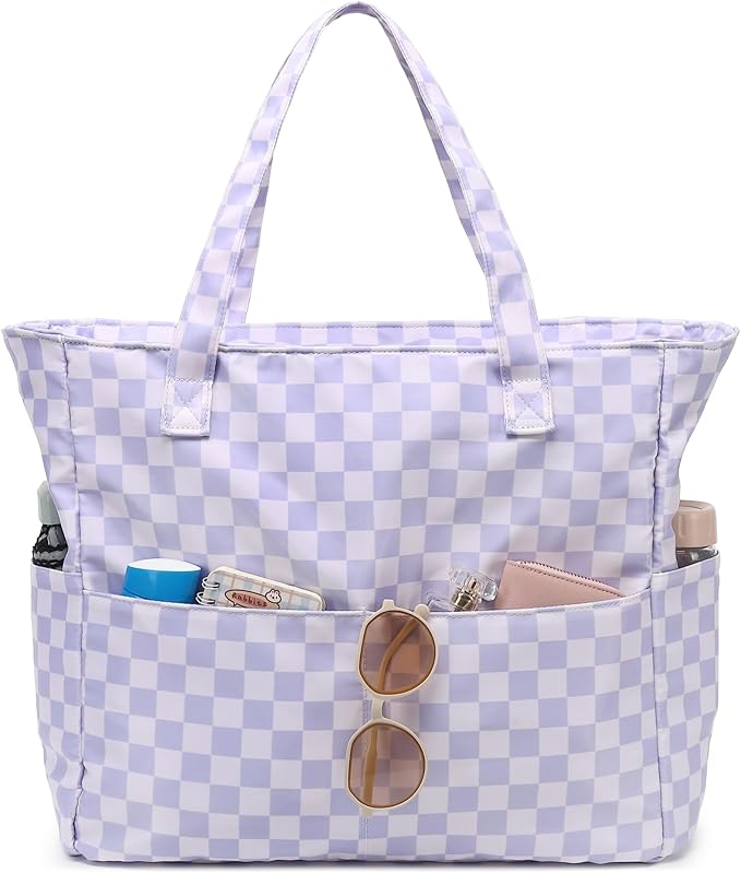 LEDAOU Large Beach Tote Bag Women Waterproof Sandproof Zipper Beach Tote Bag by LEDAOU