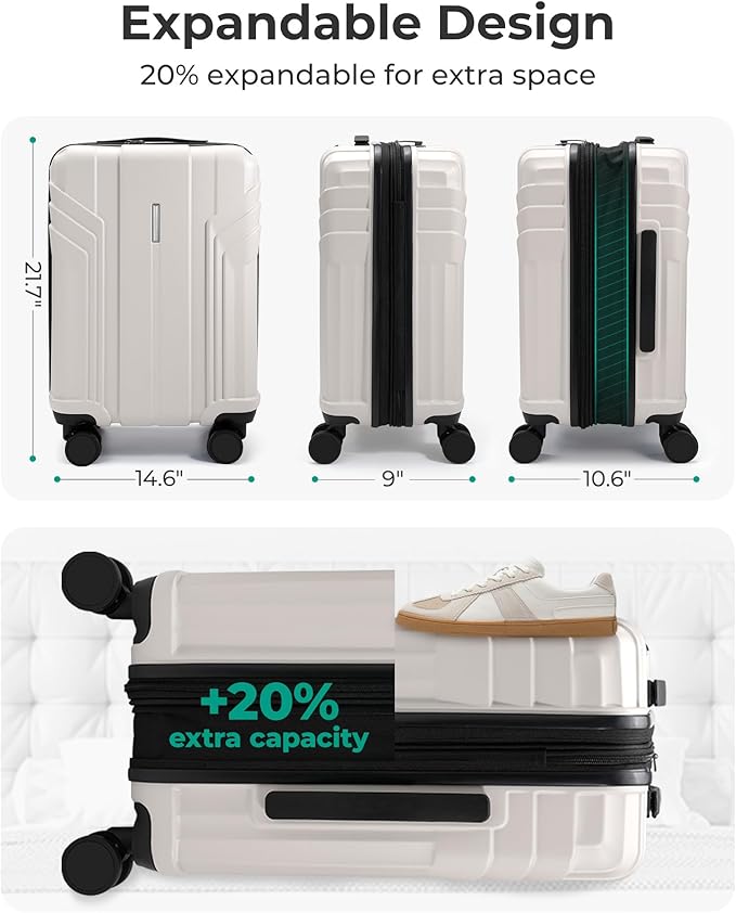 BAGSMART Expandable Carry On Luggage 22x14x9 Airline Approved, 1OO% PC - Image 7