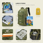 SKYSPER Hiking Backpack for Men Women, 35L Travel Backpack Waterproof Camping - Image 6