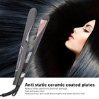 Twisted Structure 2 in 1 Hair Straightener Curler, Versatile Styling, Reduce Frizz, Suitable for All Hair Types, LCD Display, Ceramic Coating,Lasting (NPT 3/4in)