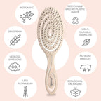 Ninabella Detangle Hair Brush for Women & Men - Does not Pull - Straightening Brushes for Straight & Curly Hair - Unique Spiral Detangling Hairbrush - Cream