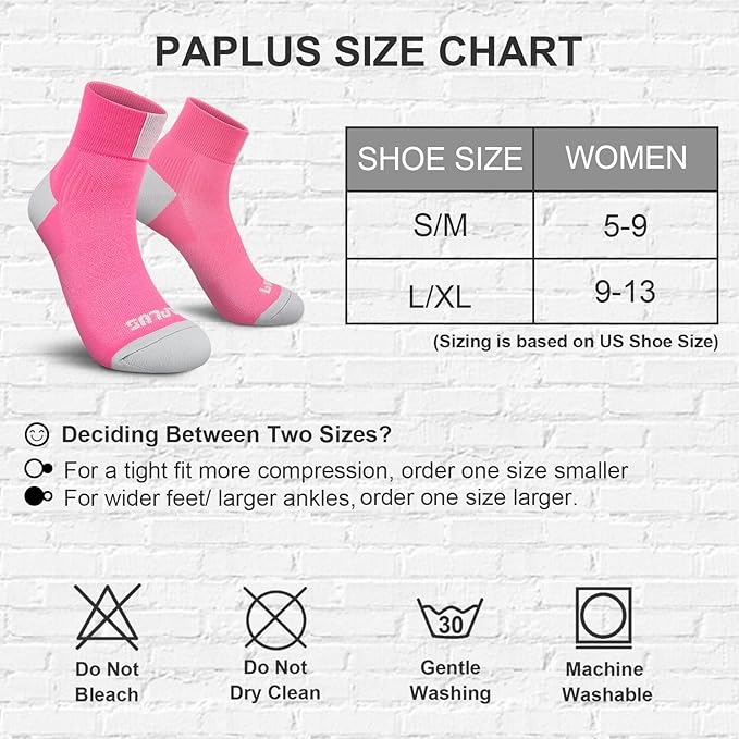 PAPLUS Ankle Compression Socks for Women 6 Pairs, Running Athletic Socks - Image 2