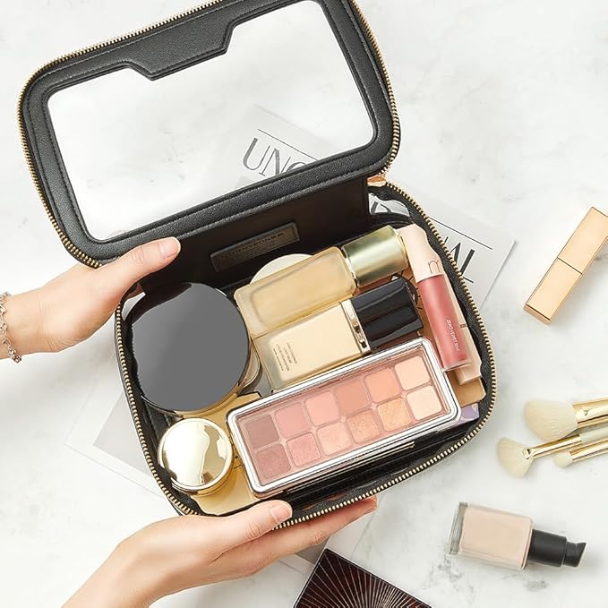 ROWNYEON Clear Makeup Case Toiletry Bag Multipurpose Travel Makeup Train Case - Image 4