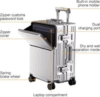 Zipperless Luggage, Polycarbonate Aluminum Hardshell, Expandable Carry-On - Image 2