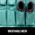 GORILLA GRIP Over the Door Shoe Organizer, 24 Large Breathable Mesh Pockets - Image 5