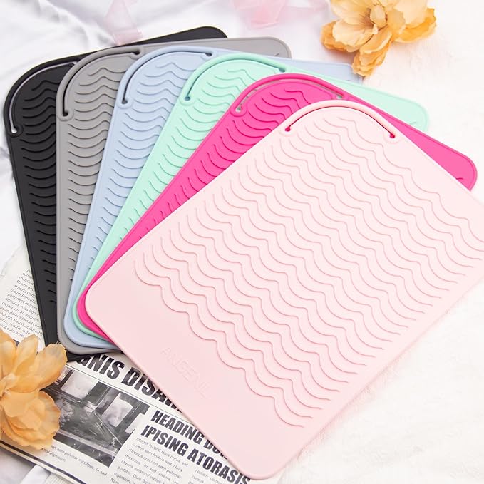 ANGENIL Pro Large Silicone Mat, Heat Resistant, for Curling Iron, Flat Iron, Travel Hot Hair Straightener Tools, Large Size 11.02" x 7.9"