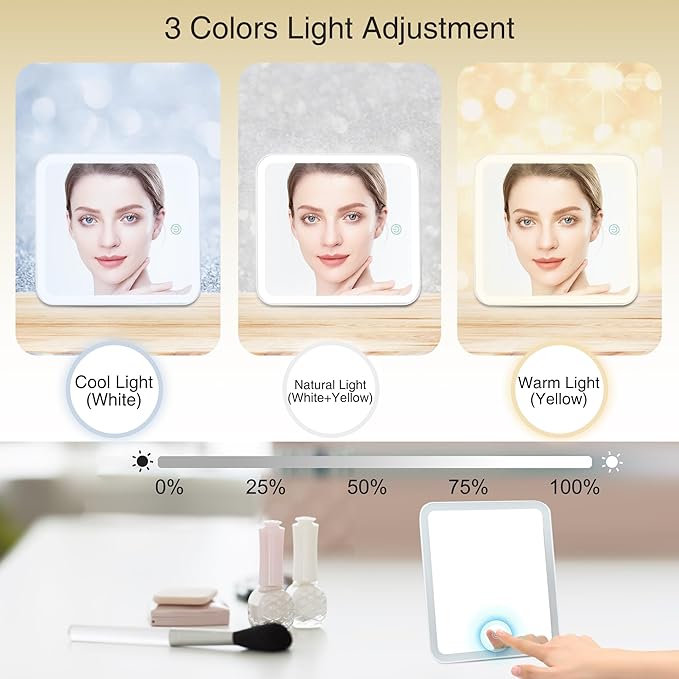 Relavel Travel Makeup Bag With Light Up Mirror, Cosmetic Train Case with LED - Image 2
