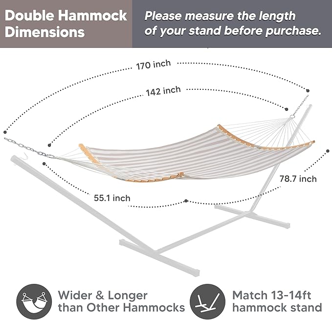 SUNCREAT Hammocks 14 FT Quick Dry Hammock Double Size - Image 3