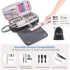 2IN1 Hair Tools Travel Bag with Heat Resistant Mat for Shark Flexstyle, Flat Irons, Straighteners, Curling Iron, Hair Dryer Case Compatible with Revlon One-Step Hair Dryer, Hair Essentials