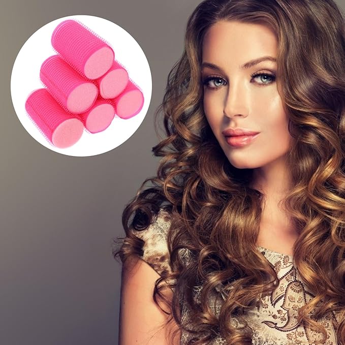 Beaupretty 8PCS Hair Sponge Roller Spiral Hair Curlers, Self-Adhesive Foam Curlers for HairStyling, No Heat Sleep-In Roller for Women
