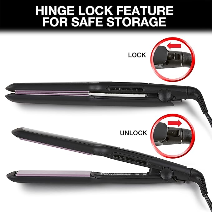 Remington 1 3/4" Flat Iron, Hair Straightener with Anti-Static Technology, 30-Second Heat Up & 60 Minute Auto Shut-off, 30% Longer Ceramic Floating Plates, Titanium + Ceramic Coating
