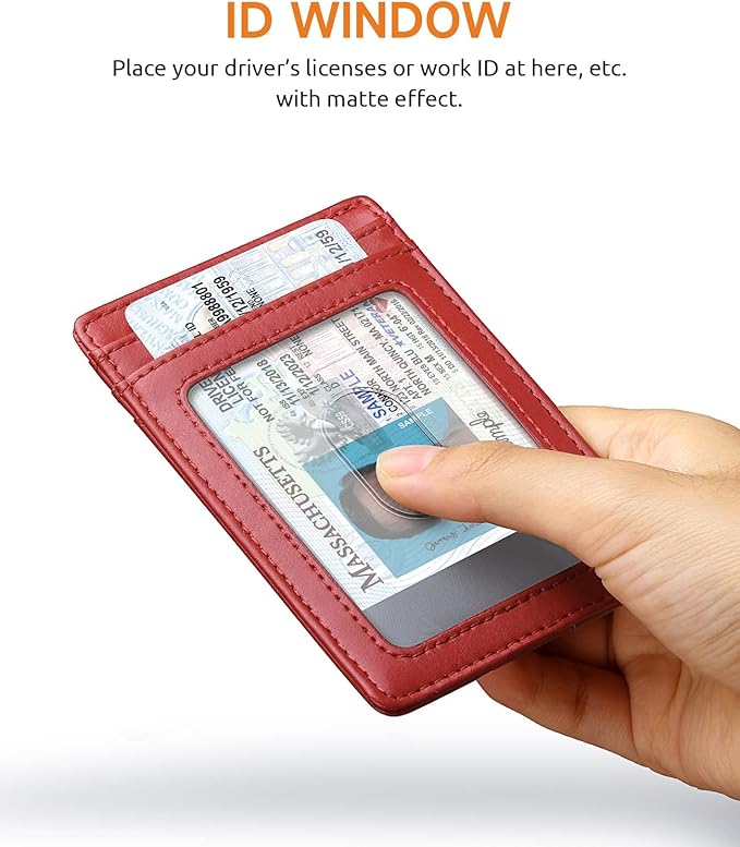 Buffway Mens Slim Wallet, Minimalist Thin Front Pocket Leather Credit Card - Image 4