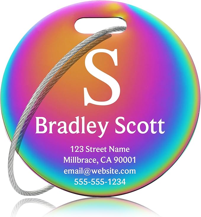 Custom Stainless Steel Luggage Tags: Personalize Your Suitcases, and Bags by Kcule