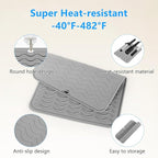 Quccefods Heat Resistant Mat Oversize Curling Iron Mat Silicone Hot Hair Tools Mat for Hair Straightener,Flat Irons,Hair Styling Tools Countertop protection Portable Travel Mat 14.2" x 11"