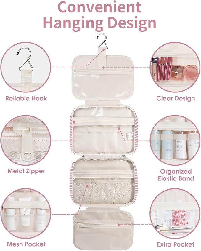 Narwey Striped Hanging Toiletry Bag - Image 3