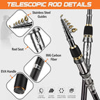 PLUSINNO Fishing Rod, Telescopic Fishing Rod and Reel Combo, Collapsible Travel - Image 3