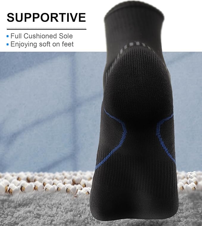 BULLIANT Compression Socks for Men 6Pairs, Athletic Crew Socks Cushioned For - Image 3