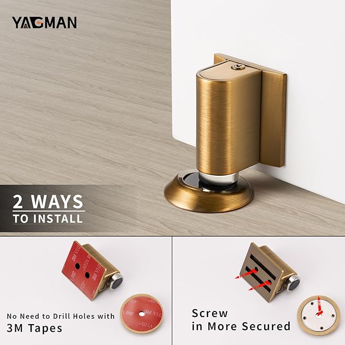 1 Pack Magnetic Door Stoppers Retractable Bottom of Door Holder No Drilling - Image 5