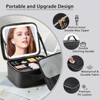 Makeup Bag with Led Mirror, Travel Makeup Organizer with 3 Color Setting - Image 3