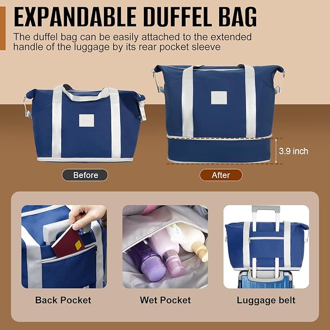Romswi 3-Piece Carry-On Luggage Set - Image 8