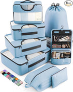 Veken 8 Set Packing Cubes for Travel Essentials, Suitcase Organizer Bags in 4 by Veken