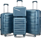 Campfun Luggage 4 Piece Sets, Expandable Carry On Luggage Set Hardshell PP by Campfun