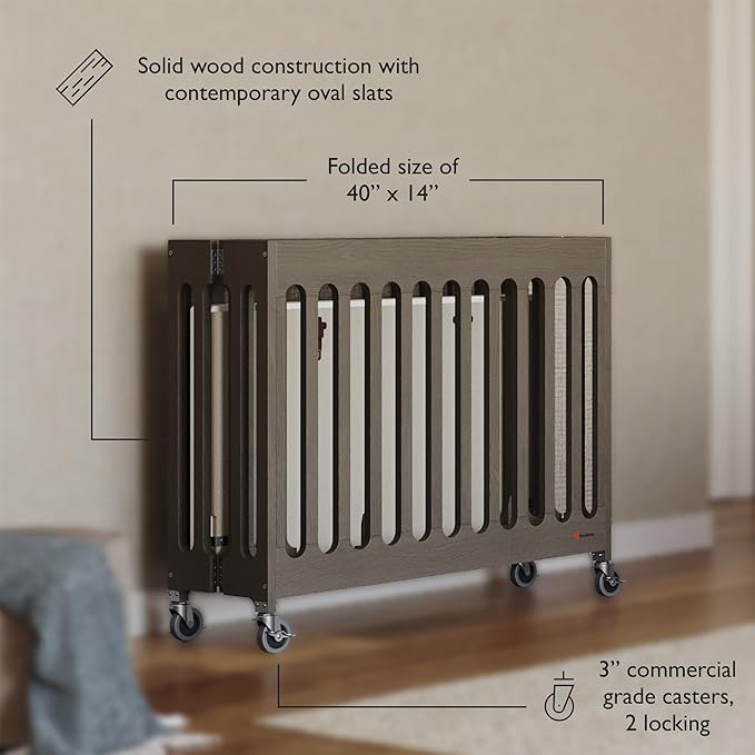 Foundations Boutique Folding Mini Baby Crib - Image 3