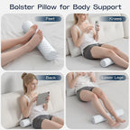 Neck Roll Pillow, Memory Foam Neck Support Pillows, Round Neck Pillows - Image 3