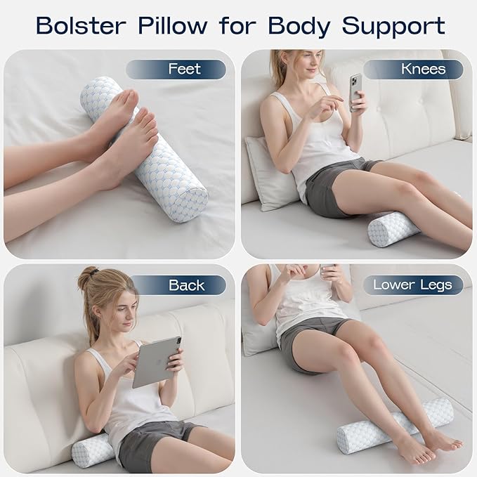 Neck Roll Pillow, Memory Foam Neck Support Pillows, Round Neck Pillows - Image 3
