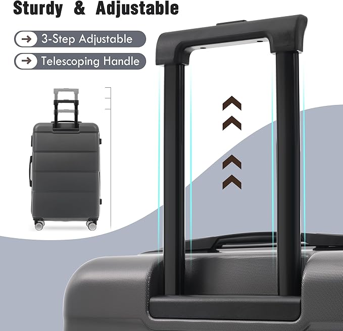 Merax Luggage Sets of 3 Piece Carry on Suitcase Airline Approved, Hardcase - Image 5