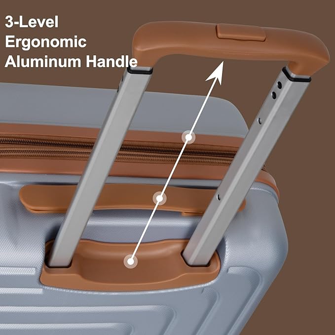 Romswi Expandable 24" Checked Luggage, Medium Hardshell Suitcase - Image 7