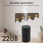 Waterless Essential Oil Diffuser, 7 Colors LED Light, Battery Powered Mini Scent Air Machine, Aromatherapy Mist Diffuser for Home Room Car Office，Black Aluminum Alloy