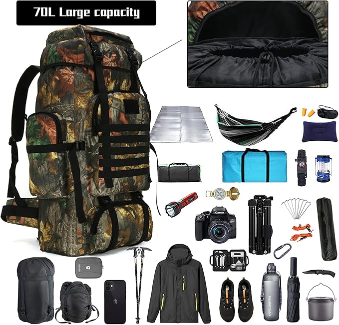 Hiking Backpack for Men 70L/100L Camping Backpack Military Rucksack Molle 3 - Image 3
